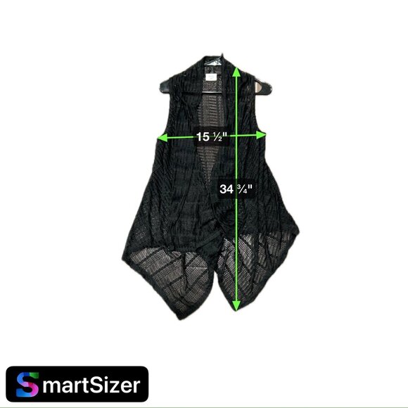 Mad Style Black Open Knit Vest Cardigan One Size Fits Most - Picture 6 of 8